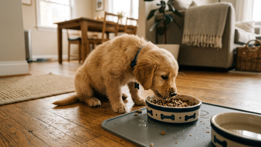 best dog food for puppies displayed in bowls with balanced nutrition to support healthy growth and development