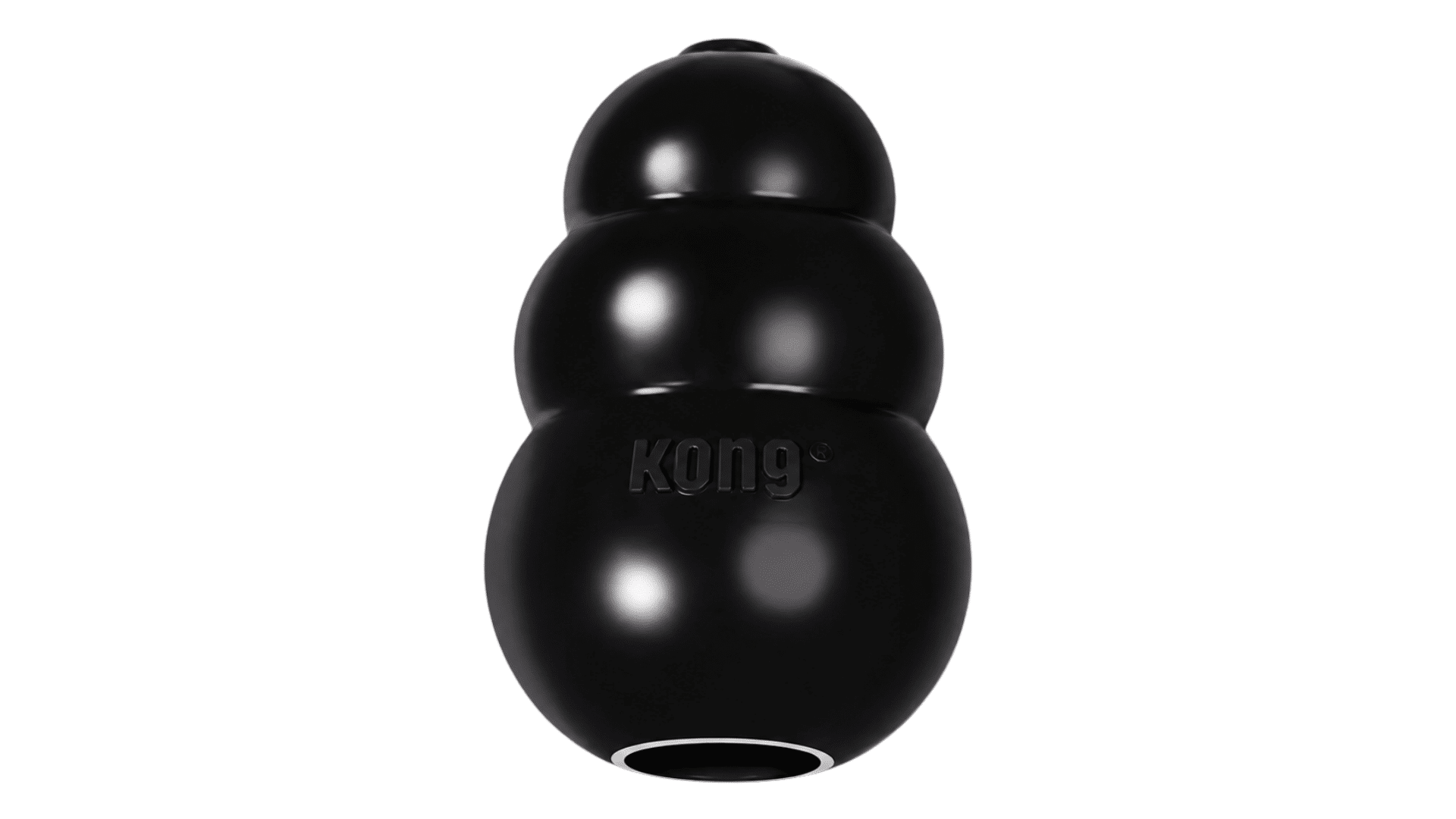 black kong extreme rubber chew toy designed for aggressive dogs with durable hollow center for treats