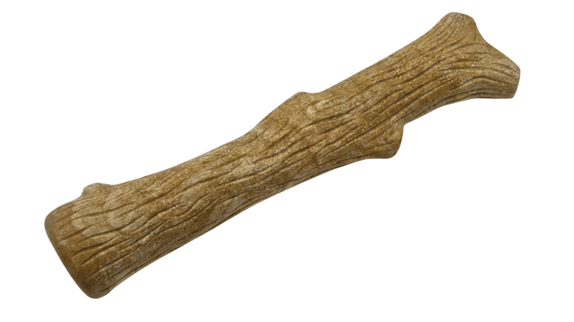brown petstages dogwood chew toy shaped like a natural stick for dogs that enjoy strong and safe chewing