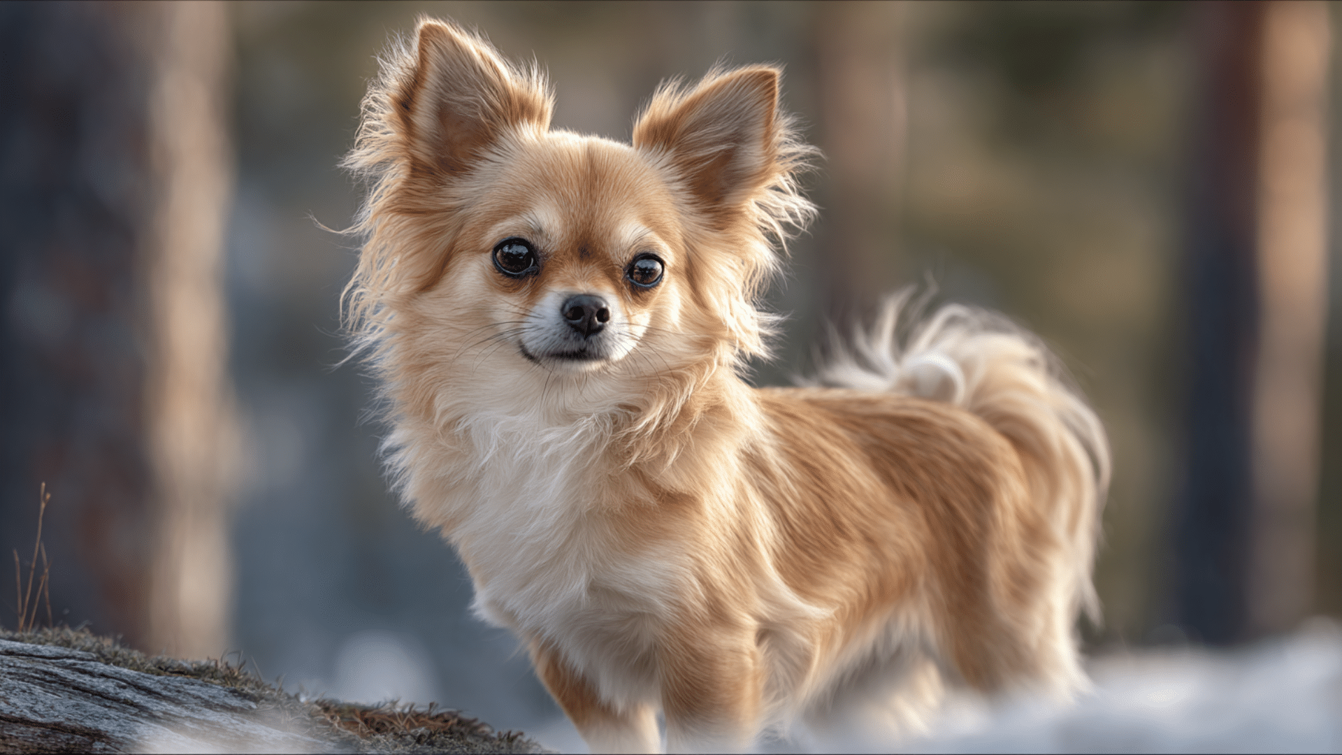 different types of chihuahuas sitting together showing smooth coats long coats and varied head shapes