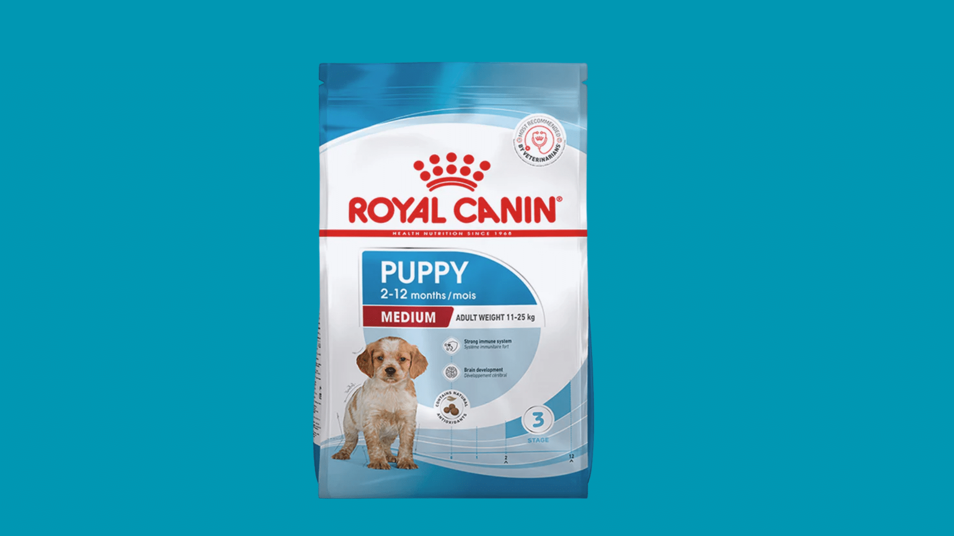royal canin puppy dry dog food bag designed to support healthy growth digestion and immune health in puppies