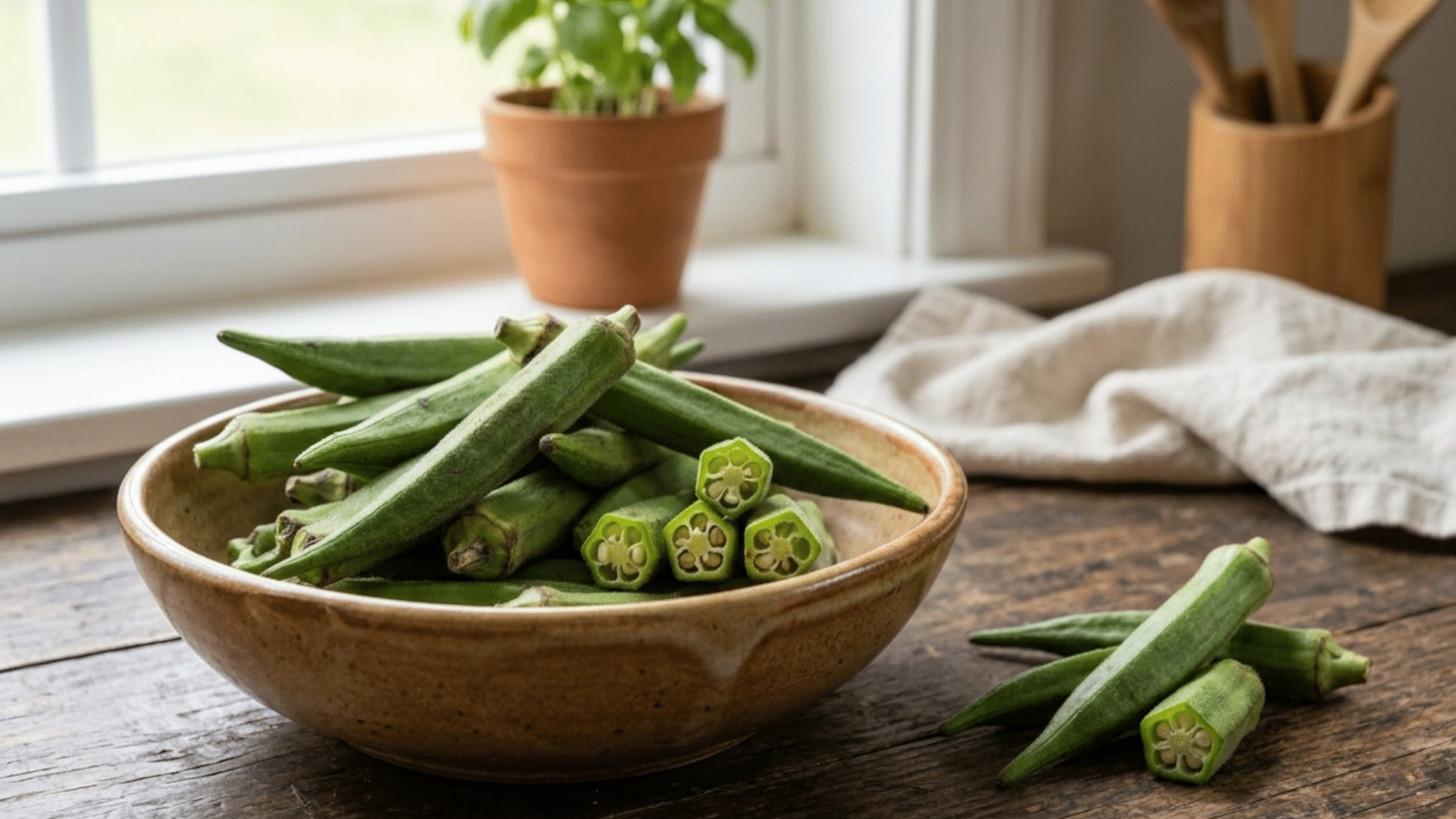 safe fruits and vegetables for dogs with fresh okra apples carrots and cucumbers on wooden table