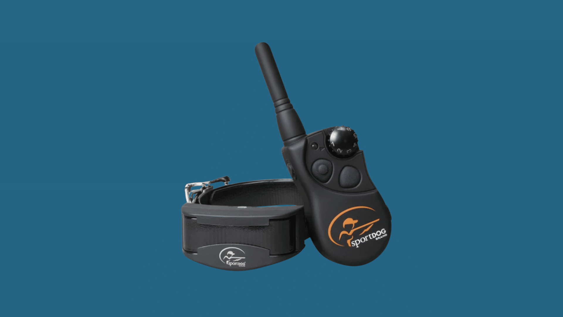 sportdog remote training collar with handheld transmitter and adjustable black collar
